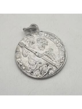 Vintage St Christopher Medal Car Silver Tone Travel Catholic Pendant Charm Auto